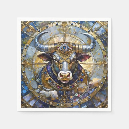 Serviette En Papier Zodiac - Taurus Le Taureau (Devant)