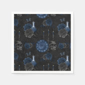 Serviette En Papier Zodiaque magic | Dark Navy Blue Gothic Skull (Devant)