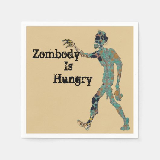 Serviette En Papier Zombie a faim (Devant)