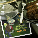 Serviette En Papier Zombie Birthday Boy Scary<br><div class="desc">Terminez votre fête avec nos serviettes Zombie Birthday Boy Scary. Ces serviettes délicieusement éffrayantes présentent un design zombie amusant et déplaisant, ce qui en fait l'ajout parfait à votre panier d'anniversaire sur le thème de l'Halloween. Idéales pour nettoyer des mess monstrueux ou ajouter une touche décorative à votre table, ces...</div>