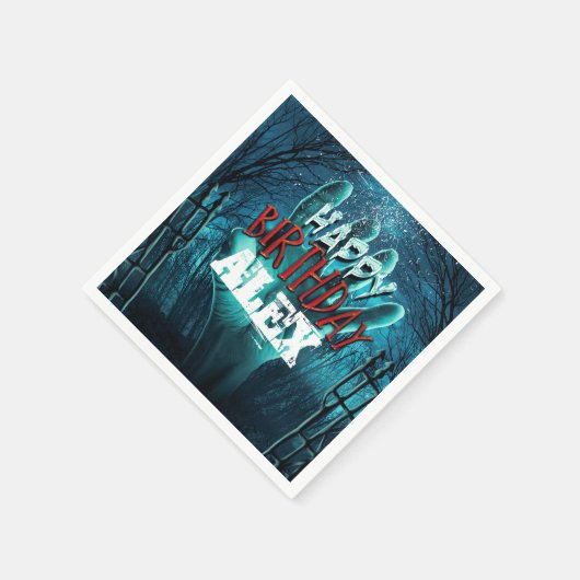 Serviette En Papier Zombie Bonne fête d'anniversaire (Coin)