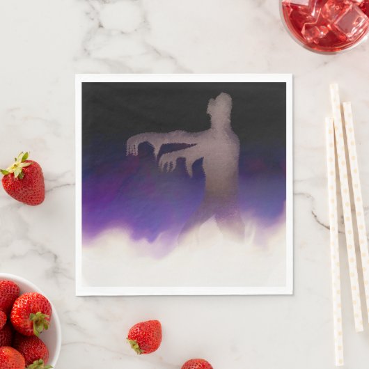 Serviette En Papier Zombie dans la fosse avec brouillard violet Hallow (En situation)