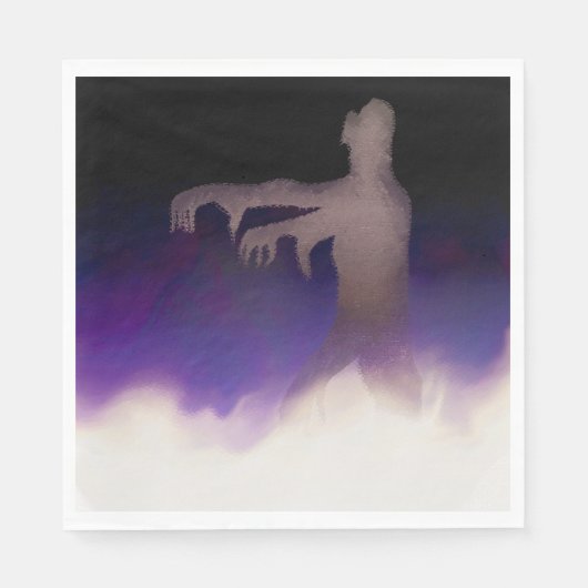 Serviette En Papier Zombie dans la fosse avec brouillard violet Hallow (Devant)