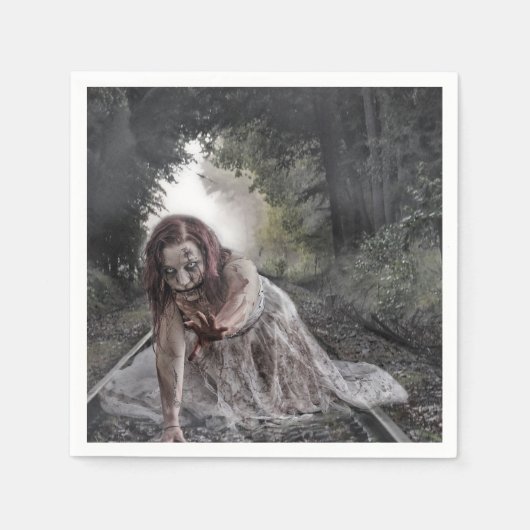 Serviette En Papier Zombie sur les traces (Devant)