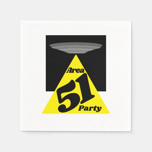 Serviette En Papier Zone 51 OVNI, Anniversaire (Devant)