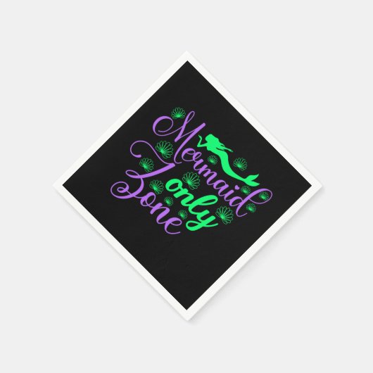 Serviette En Papier Zone de sirène seulement dans Neon Green et Purple (Coin)