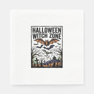 Serviette En Papier Zone de sorcière d'Halloween Dessin de chauves-sou