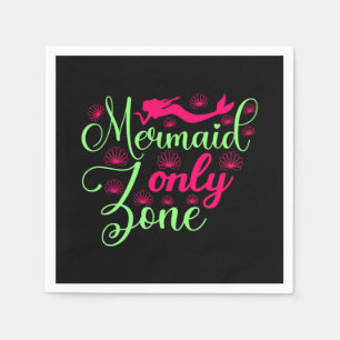 Serviette En Papier Zone Sirène uniquement en rose chaud et vert néon