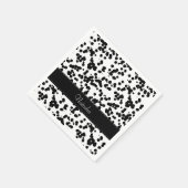 Serviette En Papier Zones dalmatiennes noires et blanches (Coin)