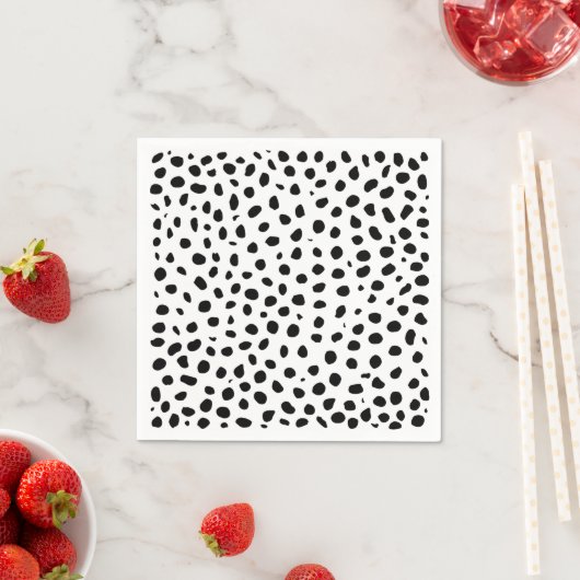 Serviette En Papier Zones de guépard noir blanc (En situation)
