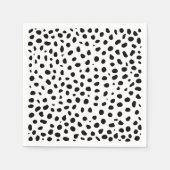 Serviette En Papier Zones de guépard noir blanc (Devant)