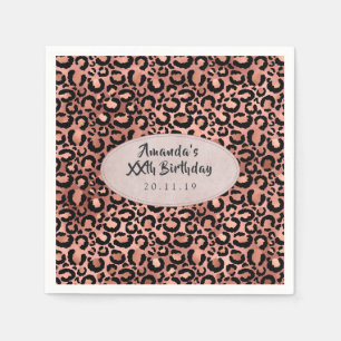 Serviette En Papier Zones de léopard rose Gold Foil