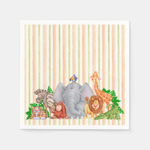 Serviette En Papier Zoo Animaux - Serviettes