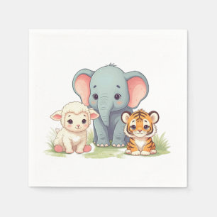 Serviette En Papier Zoo torride Anniversaire