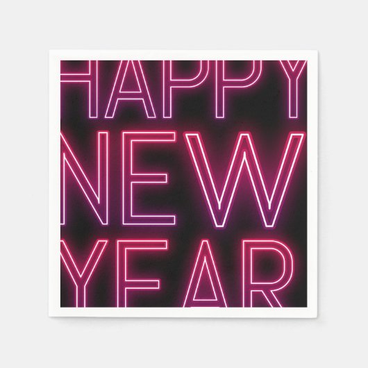 Serviette En Papier Zoom dans Purple Gradient Nouvel An (Devant)