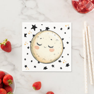 Serviette En Papier Zoom sur la Lune