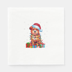 Serviette En Papier Zuchon Chien Moche Noël Éclairage Santa Hat Zuchon