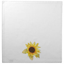 Serviette en tissu à l'aquarelle Tournesol