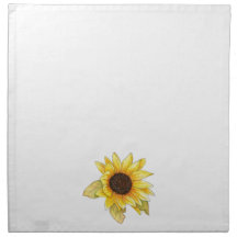 Serviette en tissu à l'aquarelle Tournesol (ensemb