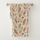 Serviette ethnique à plumes et flèches pour style (En situation)