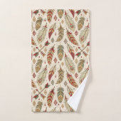 Serviette ethnique à plumes et flèches pour style (Serviette à main)