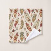 Serviette ethnique à plumes et flèches pour style (Gant de toilette)