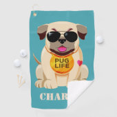 Serviette faite sur commande de golf de nom et de (En situation)