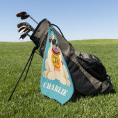 Serviette faite sur commande de golf de nom et de (Vert)