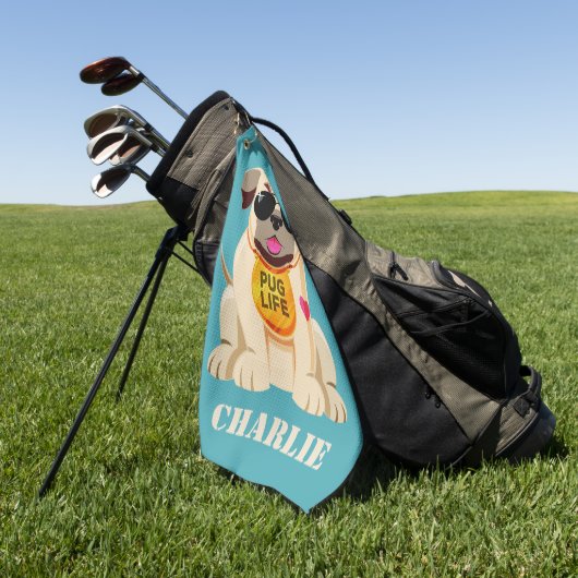 Serviette faite sur commande de golf de nom et de (Vert)