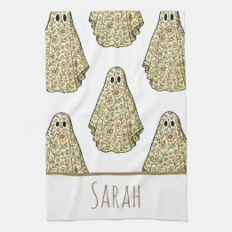 Serviette fantôme florale Halloween vintage à main