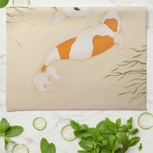 Serviette Feng Shui Koi Fishes (Plié)