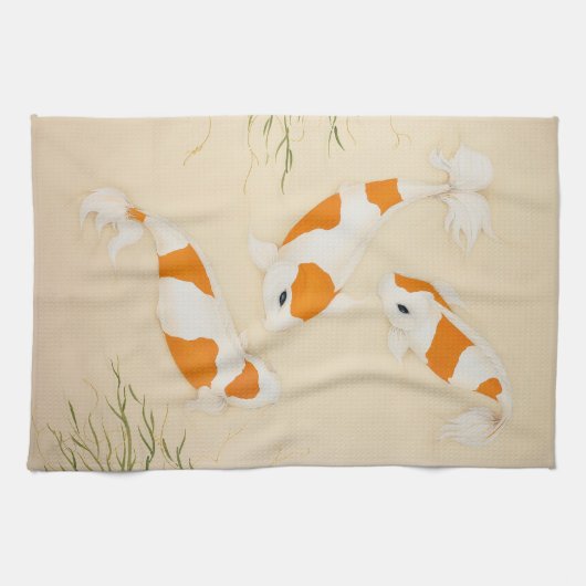 Serviette Feng Shui Koi Fishes (Horizontal)