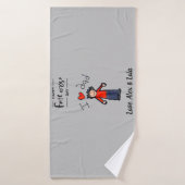 Serviette Fête des pères. "J'Aime Mon Père". (Serviette de bain)