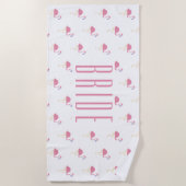 Serviette Flamant Rose pour Enterrement de Vie de (Devant)