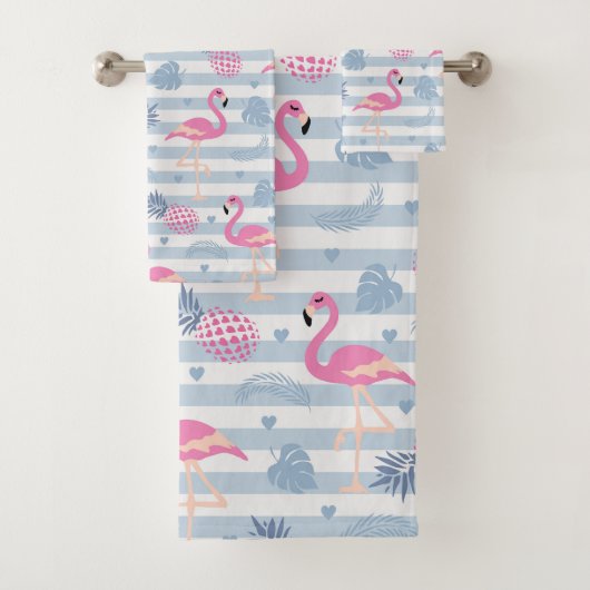 Serviette Flamingo - Rose & Bleu (En situation)