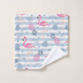 Serviette Flamingo - Rose & Bleu (Gant de toilette)
