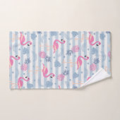 Serviette Flamingo - Rose & Bleu (Serviette à main)
