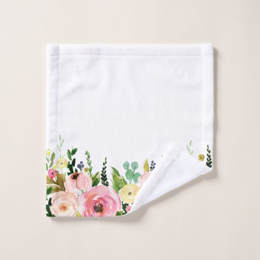 Serviette fleurie (Gant de toilette)