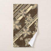 Serviette Fleurie Avec Brown Chocolat (Serviette à main)