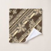 Serviette Fleurie Avec Brown Chocolat (Gant de toilette)