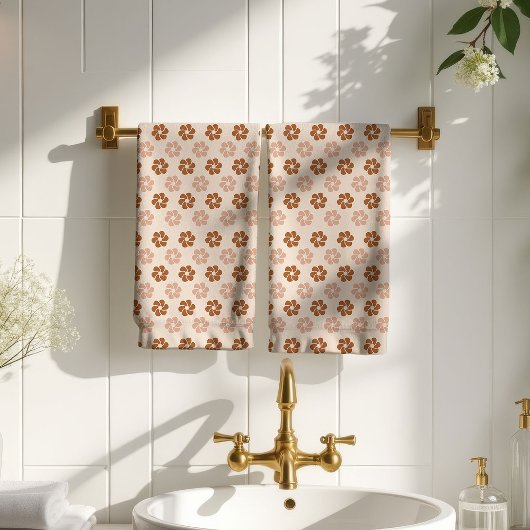 Serviette Fleurie Groovy 70s Sage & Terracotta