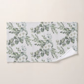Serviette Fleurs Blanches Élégantes et Verdure (Serviette à main)
