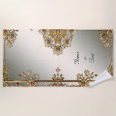 Serviette Floral Ornée Or (Devant)