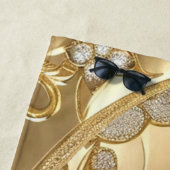 Serviette Floral Ornée Or (En situation)