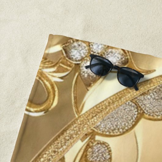 Serviette Floral Ornée Or (En situation)