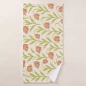 Serviette florale beige et rose (Serviette de bain)