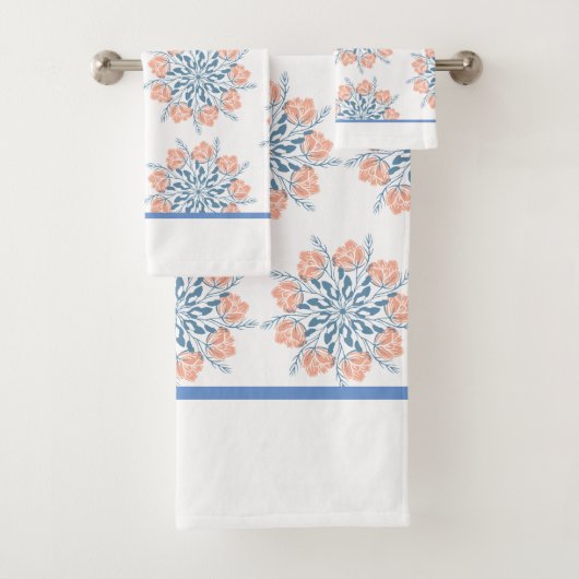 Serviette florale bleu doux (En situation)