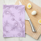 Serviette florale de tissu de cuisine de lavande (Quart Plié)