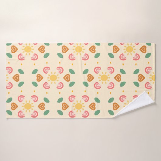 Serviette Florale Jaune (Serviette de bain)