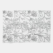 Serviette florale noire et blanche (Horizontal)